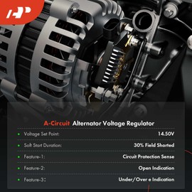 A-Premium Alternator Voltage Regulator Compatible with Nissan Altima 1994-1997, Sentra 1995-1997, Pathfinder 1996-1998, 200SX 1995-1996, Pickup 1995 3.0L, Pickup 1996-1997, 14V A-Circuit 14.50 Vset