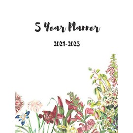 5 Year Planner 2021-2025 Monthly | 8.5 x 11: Large Monthly Planner & Calendar, Five Year Appointment Calendar, Business Planners, Agenda Schedule ... (2021-2025 Monthly planner)| Floral Design