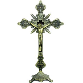 Antique Tone Jesus Cross Wall Hanging Type St Benedict Prayer inb035 