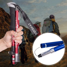 Trekking Poles,Folding Aluminum Walking Sticks Hiking Sticks Adjustable Walking Sticks 30~110cm with Foam Grip for Senior Trekking, Mountaineering (Blue)