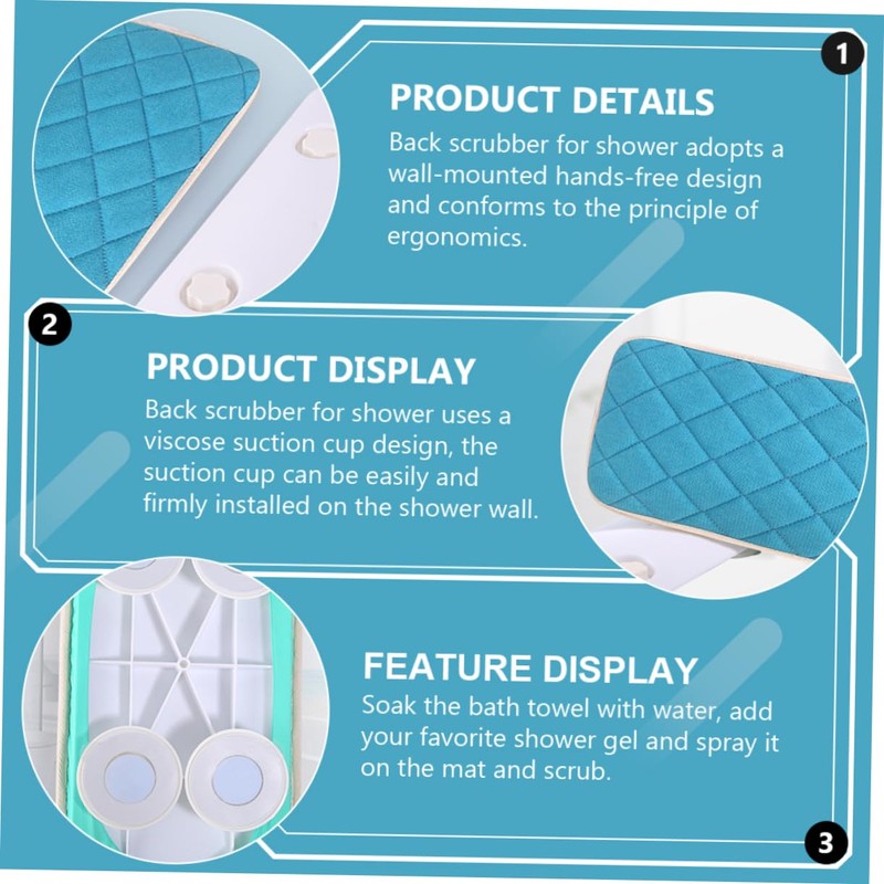 OATIPHO Wall Mounted Back Scrubber for Shower with Bath Towel