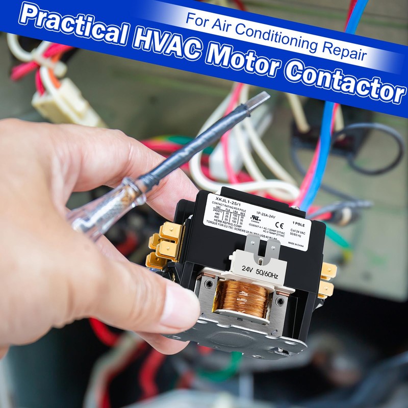 Dreyoo 1 Pack Carrier HVAC Motor Contactor, 24V 25 Amp
