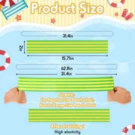 Boao 4 Pcs Large Towel Bands for Beach Chairs 15.75x1.97in Towel Clips Lounge Beach Pool Chairs Towel Strap Holder Elastic Windproof Beach Accessories Gifts for Christmas (Stripe)