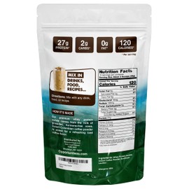Opportuniteas Opportuniteas Coffee Whey Protein Powder - Low Carb & Keto Friendly - Grass Fed Whey Isolate + Colombian Coffee - 60 mg Caffeine for Energy - Pre or Post Workout Drink Mix, Latte, Shake & Smoothie 1lb