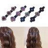 8 Pcs Satin Fabric Hair Bands, Clover Rhinestone Hair Clips,
