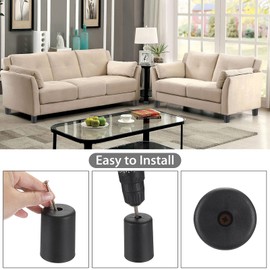 OwnMy 4PCS 3 Inch Plastic Furniture Legs Screw-in Plastic Sofa Legs Couch Legs Couch Feet Replacement Kit, Plastic Furniture Corner Legs Cylinder Chair Legs Coffee Table Legs Cabinet Legs Bed Risers