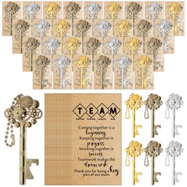 Yiyiring 24 Sets Cna Week Gifts Team Appreciation Gifts Bulk for Coworker Employee Soccer Baseball Volleyball Club Metal Bottle Opener Keychain with Thank You Cards for Staff Team Building