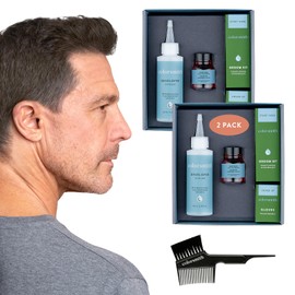Colorsmith Hair and Beard Colour for Full Grey Coverage 2 pack, Ammonia-Free Complete Men’s At-home Beard & Hair Dye Kit, Professional-grade Permanent Hair Colour (Light Ash Brown 6.1)