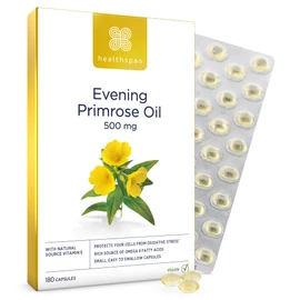 healthspan Healthspan Evening Primrose Oil | Support Women's Health | Helps Maintain Hormonal Balance | Rich Source of Omega 6 Fatty Acids | Added Vitamin E | Vegan (180 Capsules, 500mg)
