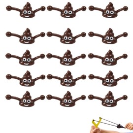 15Pcs Funny Catapult Poo Toys Poop Catapult Emoji Bullets Refill,Joke Poo Finger Shooting Slingshot Prank Toy,Party Bag Fillers for Kids Adults Birthday Joke Prank Toys Gifts,Christmas Stocking Filler