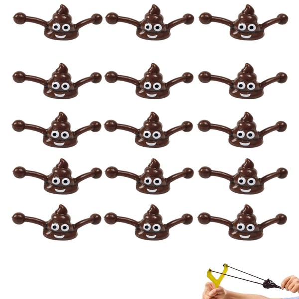 15Pcs Funny Catapult Poo Toys Poop Catapult Emoji Bullets Refill,Joke