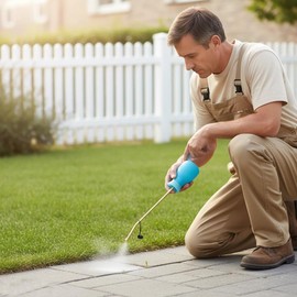 DustFlux Powder Duster/Large Diatomaceous Earth Bulb Duster/Powder Applicator - Diatomaceous Earth Bulb/Applicator (Blue)