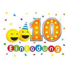 10 Invitation Cards 10th Children's Birthday Girls Boys Party Balls Tenth Birthday Invitations Birthday Invitations Birthday Card Set