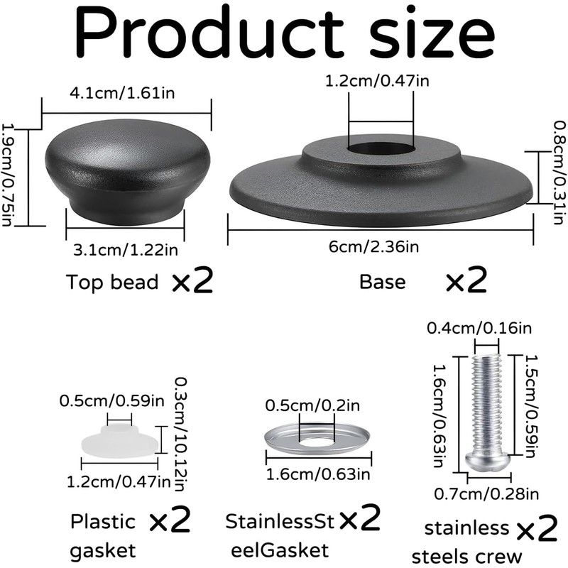 Heanvmyss Pot Lid Knob,2 Pcs Universal Pot Lid Replacement Knobs,Universal