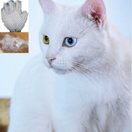 Cat Dog Grooming Glove, for Dog, Cat, Horse, Pet Brush Glove, Massage Tool with Enhanced Five Finger Design,for Dog,Cat,Rabbit,Horse with Long/Short Fur, (1 Pair) (Blue)