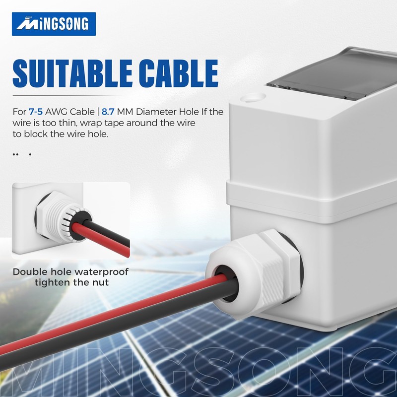 MINGSONG Solar Panels Disconnect Switch 25Amp DC Solar Shut Off