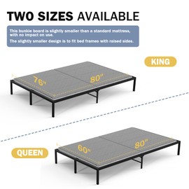 Arzarme Bunkie Board Queen Size 60"x80" for Under Mattress Bed Support, Heavy Duty Reinforced Wood with Anti-Sag, Light Thin/Breathable, Noise Minimizing, Fits Metal Frames/Platform Beds/Sleeper Sofa