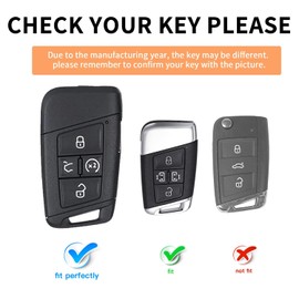 MILD EAST for Volkswagen Key Fob Cover with Keychain, Soft TPU Car Key Shell Case Holder for Atlas Golf Alltrack Taos Jetta Passat Arteon Tiguan Smart 4 Button Remote Accessories, Blue