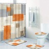 ArtSocket Abstract Orange Bathroom Set with Shower Curtain and Rugs
