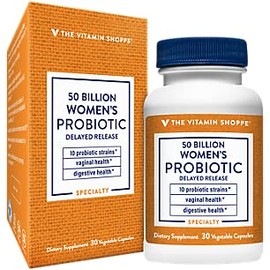 The Vitamin Shoppe Women's Probiotic Delayed Release 50 Billion - with 10 Probiotic Strains to Support Digestive, Immune & Vaginal Health or Yeast Imbalance - Shelf Stable (30 Veggie Caps)