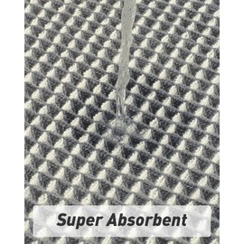 Upgraded Waffle Bath Mat, Super Absorbent Non Slip Bath Mats for Bathroom Floor, Machine Washable Bathroom Rugs with Tassels, Rubber Backed Bathroom Mats, Ultra Soft, 20" x 32",DarkGrey & Cream