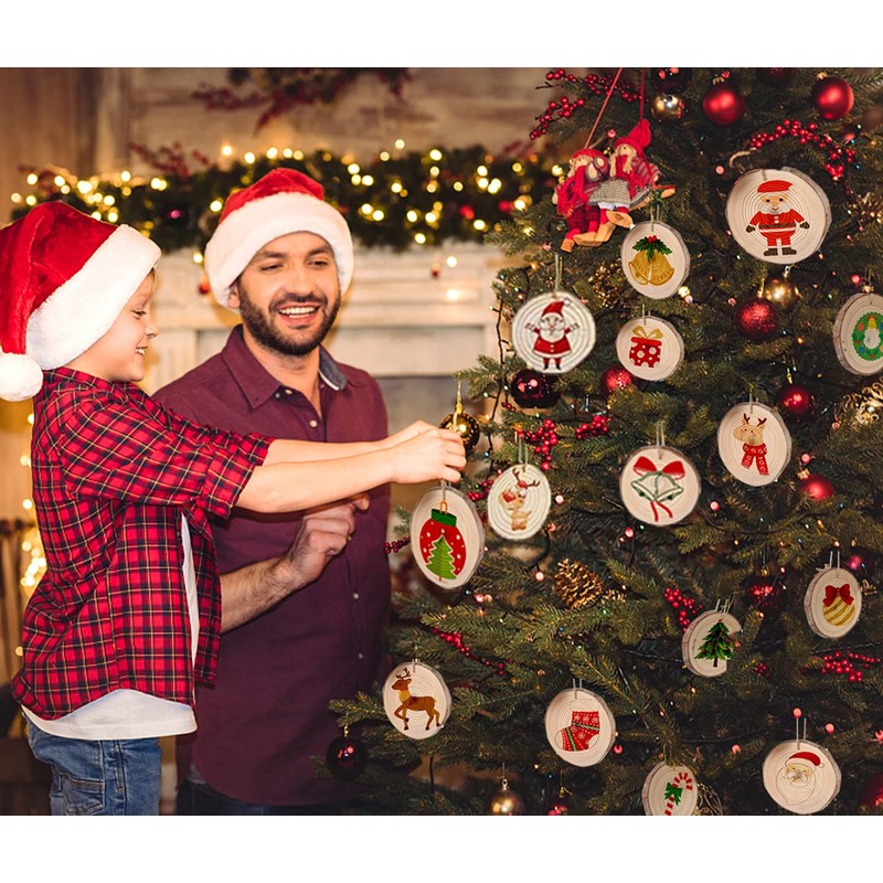 Ywlake Natural Wood Slices 20pcs 9-10cm Unfinished DIY Crafts Pre-drilled