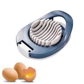 Boiled Egg Cutter, Egg Cutter, Egg Slicer, Stainless Steel, 2-in-1 Multifunctional Egg Cutter, Egg Cutter, Simple, Egg Slicer, Vertical and Horizontal Use, Package Box Included (Ash Blue)