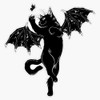 Flying Cat Bat Hunt Butterfly Bumper Sticker Vinyl Decal 5"