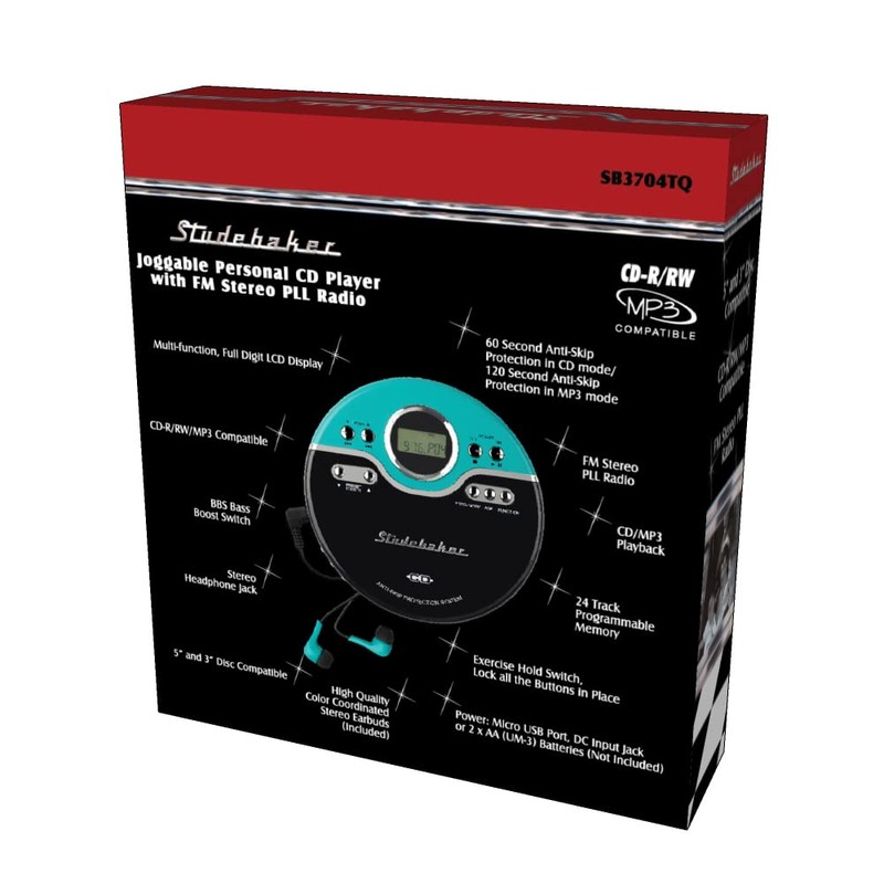 Studebaker Retro Portable CD Player | CD-R/RW MP3 Playback |