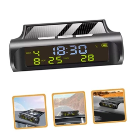 ULTECHNOVO On-Board Timetable Digital Thermometer Time Clock Vehicle Dashboard Clock Digital Clock for Car Dashboard Car Digital Clock Car Thermometer Temperature Meter Electronic Component