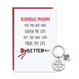 Ithmahco Bonus Mom Mother's Day Card - Funny Mothers Day Card from Stepdaughter Stepson