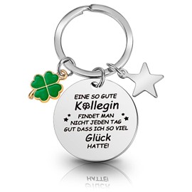 Grevosea Farewell Colleague Keyring Colleague Gift Favourite Colleague A So Good Colleague Keyring Stainless Steel Colleague Friendship Keyring Colleague Lucky Charm, silver