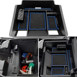 JOJOMARK Center Console Organizer Tray fits for 2022 2023 2024 GMC Sierra/Chevy Silverado 1500 Accessories,2024 Silverado/Sierra 2500HD 3500HD (Wireless Charging With Full Console w/Bucket Seats Only)