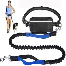 DORGKIRA Correa Manos Libres para Perro, Correa Profesional para Perros con Costuras Reflectantes, para Entrenar, Caminar, Correr con tu Mascota (Azul Zafiro, raíz única)