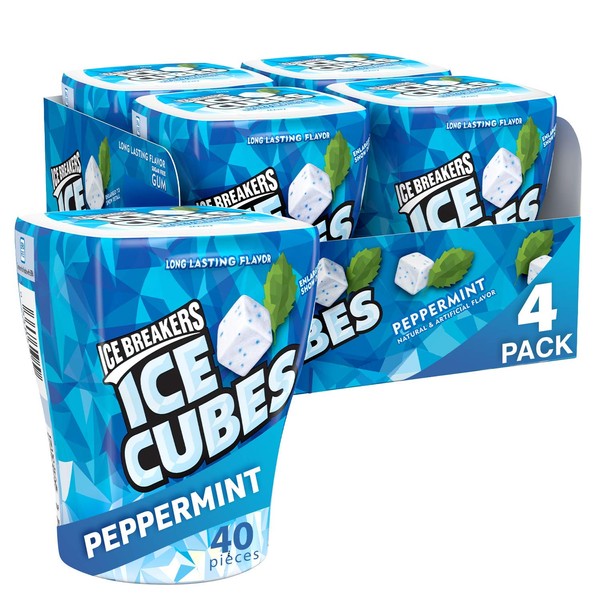 Ice Breakers Ice Cubes Gum, Peppermint, Sugar Free with Xylitol,