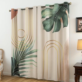 LOSIVISHE Floral Room Darkening Curtains – 80% Blackout Botanical French Kitchen Curtain Drapes, Boho Vintage Energy Efficient Shades– Perfect for Living Room & Bedroom, W52 x84, 2 Panels