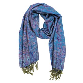 PASKMLNA Chal reversible de cachemira, colores elegantes, #27tq Azul/Morado, L