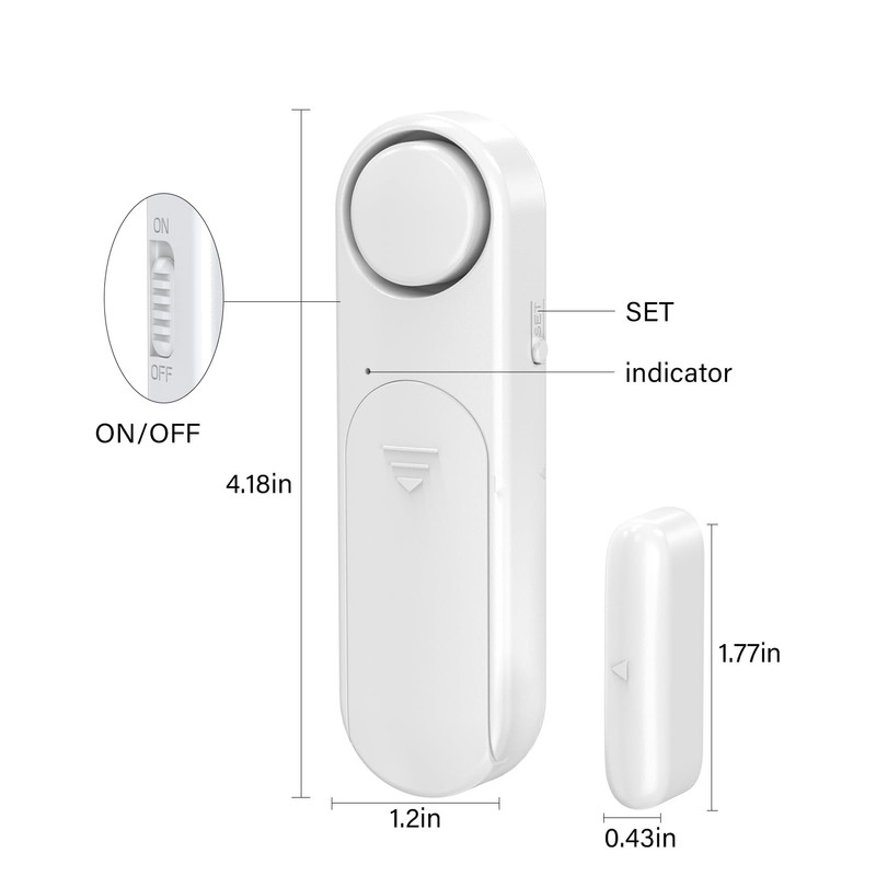 2-Pack Window and Door Alarms When Opened for Kids Safety/Dementia
