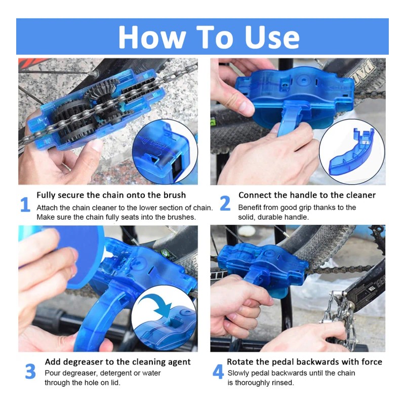 Kit De Cepillos Limpiadores De Cadenas Para Bicicletas Con H