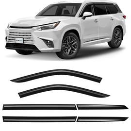 CLIM ART Incredibly Durable Rain Guards for Lexus TX 2024-2025, Original Tape-on Window Deflectors, Vent Deflector, Window Visors, Car Accessories, 6 pcs. - 524396