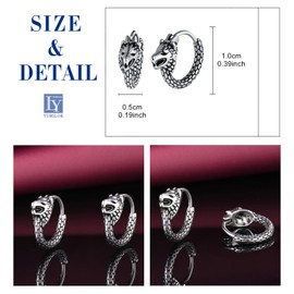 Yumilok Fashion Stainless Steel Earrings Hoops for Men Creative Wolf Head Creole Earring Diameter 1cm Novelty Accessories Jewellery for Teenager