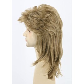 Topcosplay Mullet Wigs for Men 80s Wig Long Wavy Light Brown Costume Party Wigs
