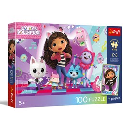 Trefl – Il mondo colorato dei gatti – 100 pezzi – Puzzle colorati con personaggi delle fiabe, da comporre, poster esclusivo incluso, divertimento per bambini dai 5 anni in su