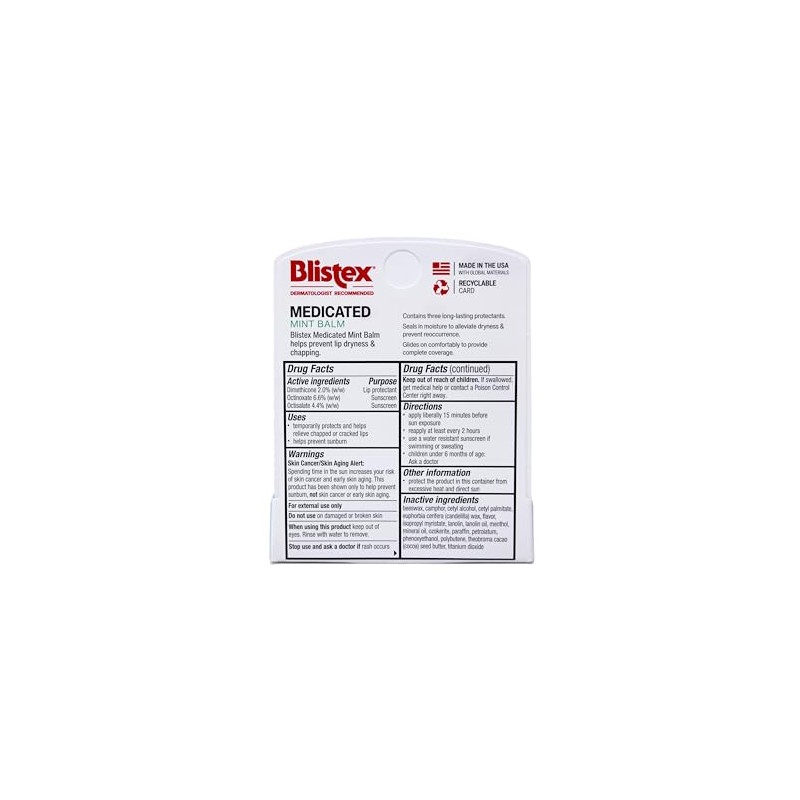 Blistex Bálsamo de menta medicada SPF 15 0.15 oz (paquete