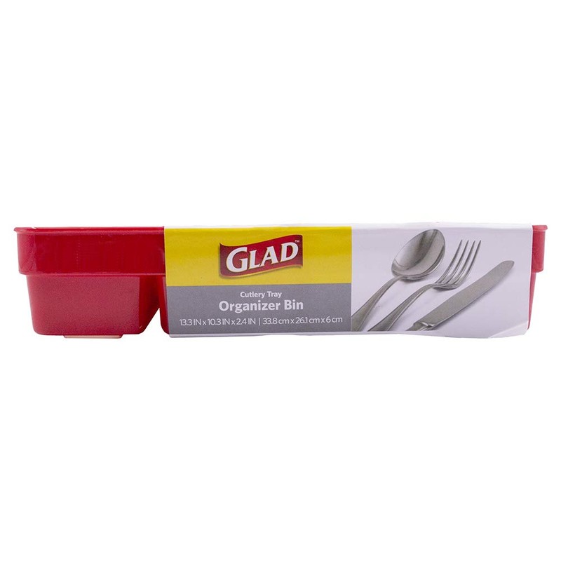 Glad Bandeja organizadora de cubiertos de plástico, soporte para cubiertos