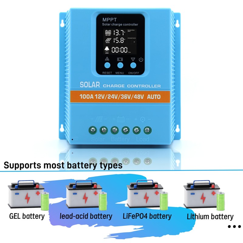 Upgraded 100A MPPT Solar Charge Controller 12V 24V 36V 48V