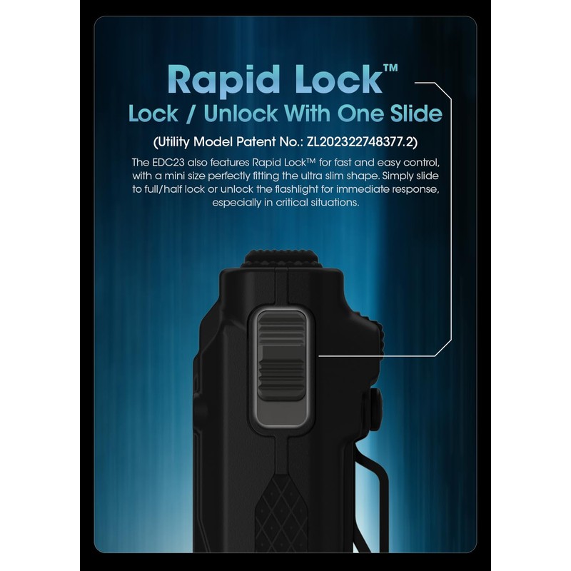 Nitecore EDC23 SABER - 2500 Lumens, OLED Display, USB-C, Lock-Out,