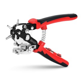 DNA MOTORING 6-in-1 Professional Heavy Duty Hole Punch, Multi Hole Revolving Hole Puncher Plier for Straps, Leather, Dog Collars, DIY, TOOLS-00415