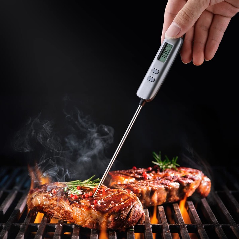 ANSTA Super Fast Meat Thermometer Silver Instant Read Digital with