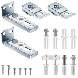 Bifold Closet Door Hardware Kit with Top/Bottom Bracket, Guide Wheel & Pivot Folding Door Hardware Replacement, Bifold Door for 7/8" to 1" Bifold Door Track(2 Pack)